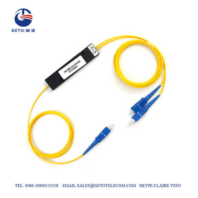 Tipo a fibra ottica giallo separatore della treccia del separatore di FTTH del Plc dello Sc UPC 1x2